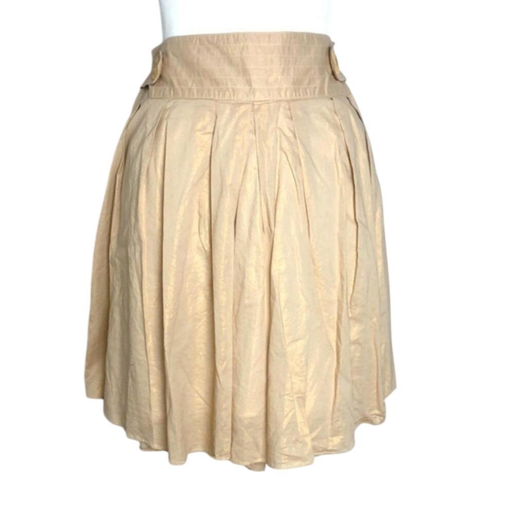Star City Pleated Metallic Shimmer Skirt Gold Womens Size 7